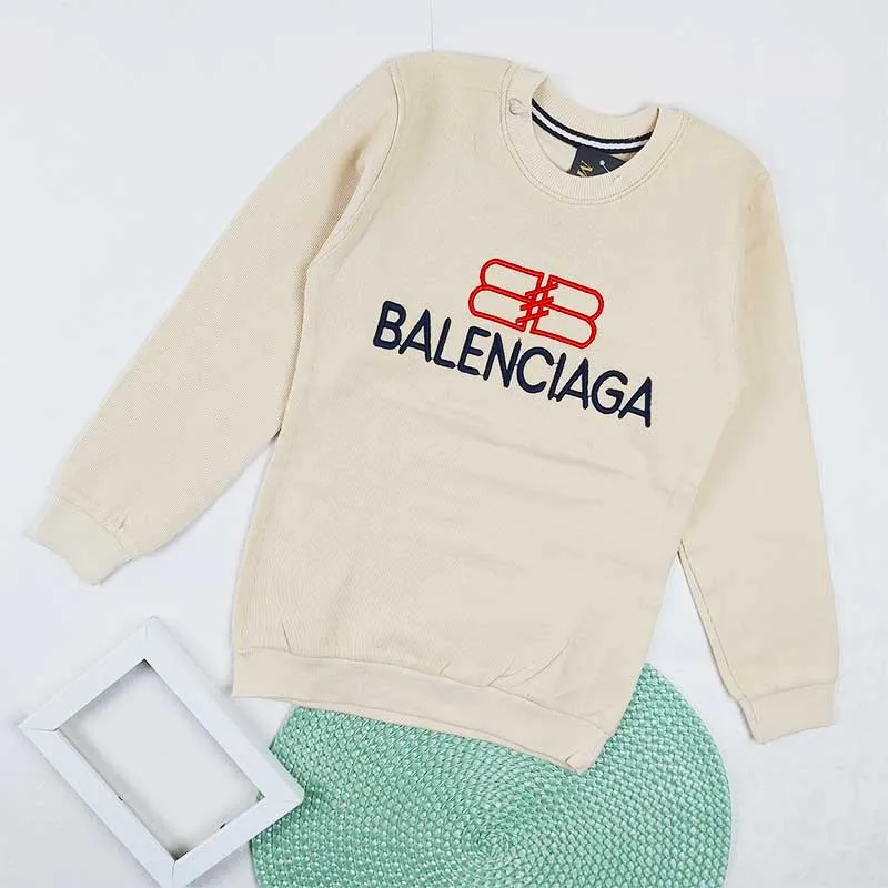 بلوز پسرانه یقه گرد طرح BALENCIAGA پارچه پنبه کبریتی