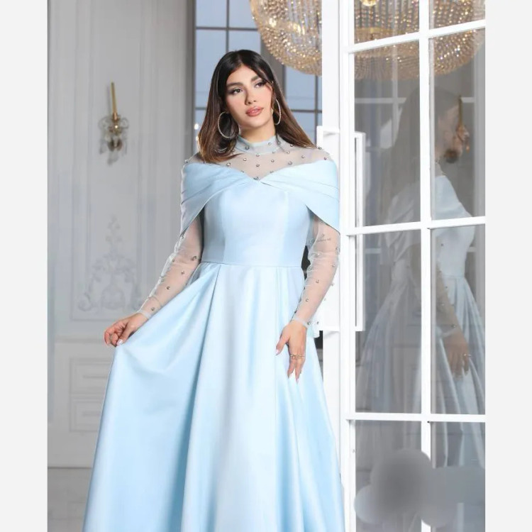 پیراهن ماکسی مجلسی زنانه ساتن آمریکایی نگیندار سایز 38 تا 50