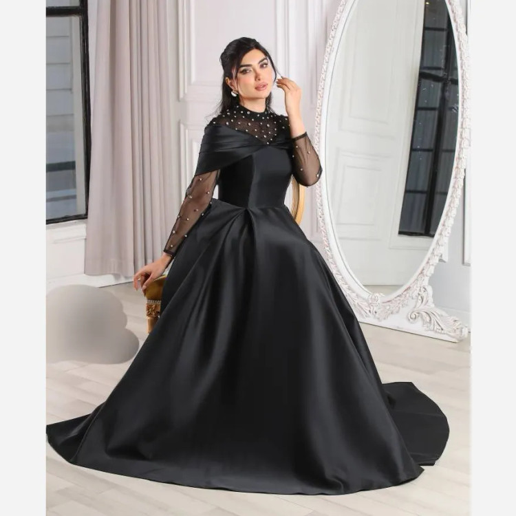 پیراهن ماکسی مجلسی زنانه ساتن آمریکایی نگیندار سایز 38 تا 50