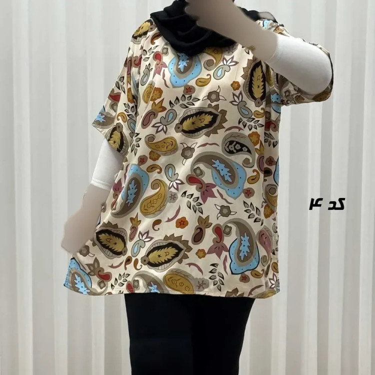 تیشرت نخی زنانه و دخترانه دکمه دار چهارفصل سایز بزرگ