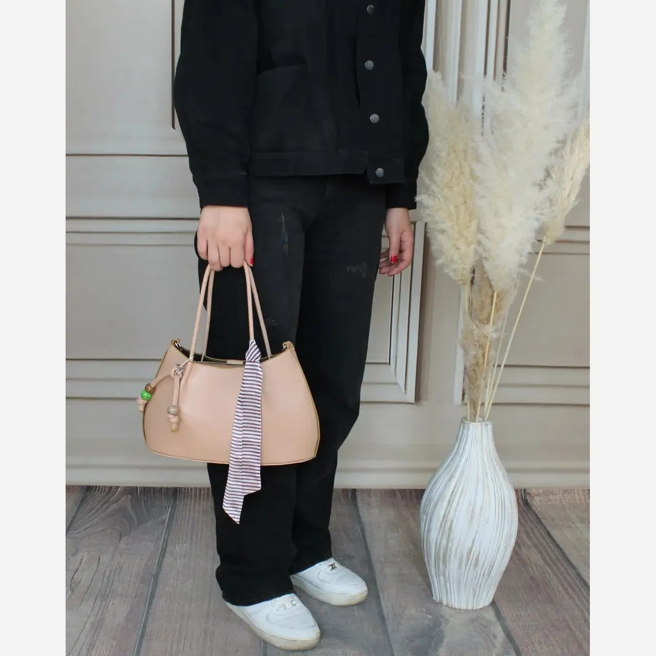 کیف زنانه چرم مصنوعی روزمره و مهمانی مدل سه بند