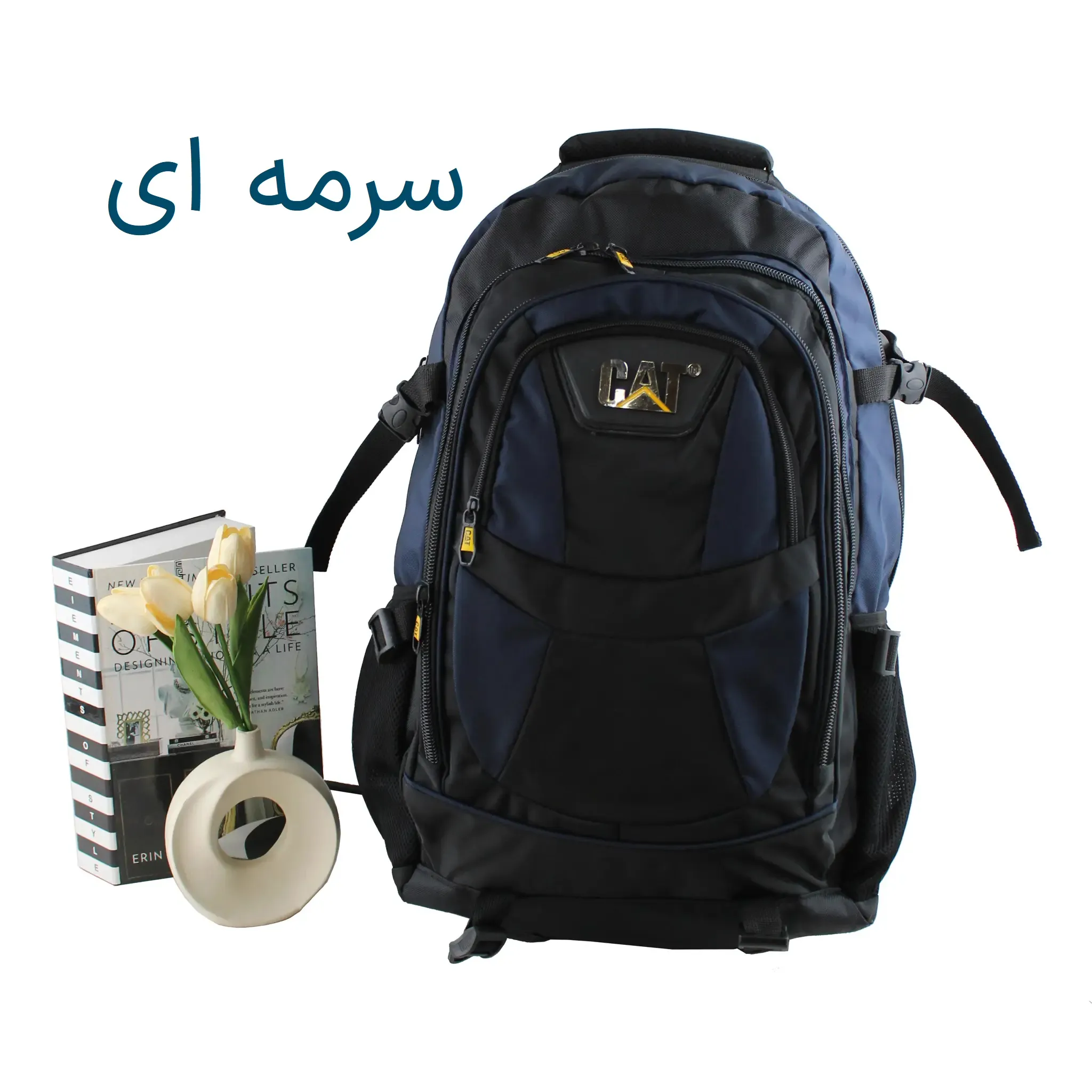 کوله پشتی پارچه ای مسافرتی و ورزشی دارای بند بلند و جیب متعدد ابعاد 55 در 30 در 25 سانتیمتر