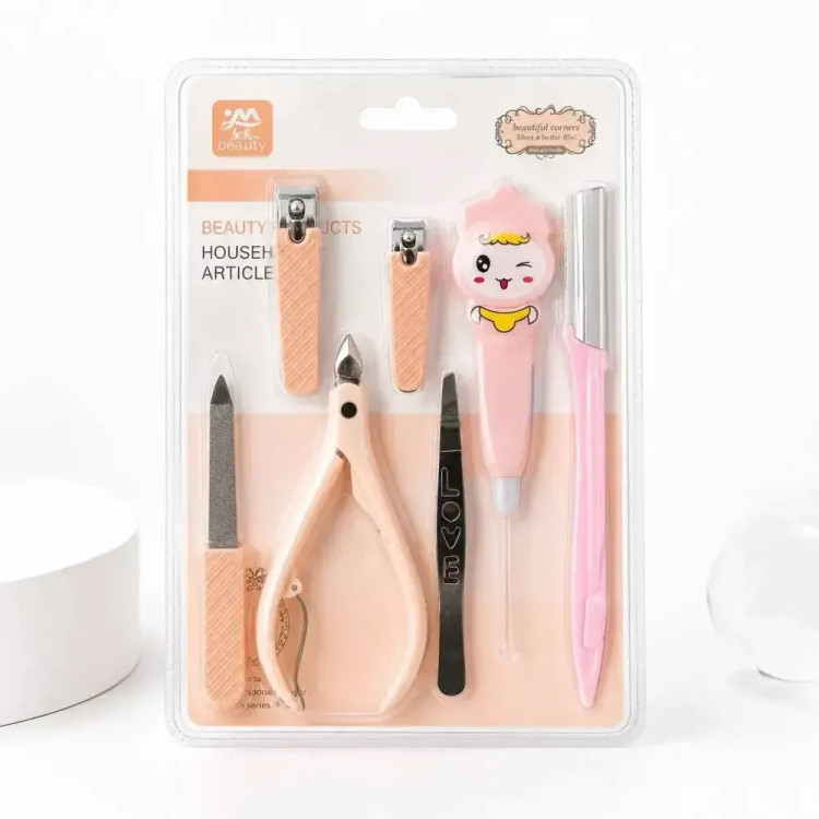 ست کامل مانیکور و پدیکور 7 تکه M BEAUTY طرح فانتزی برای ناخن دست و پا و اصلاح صورت