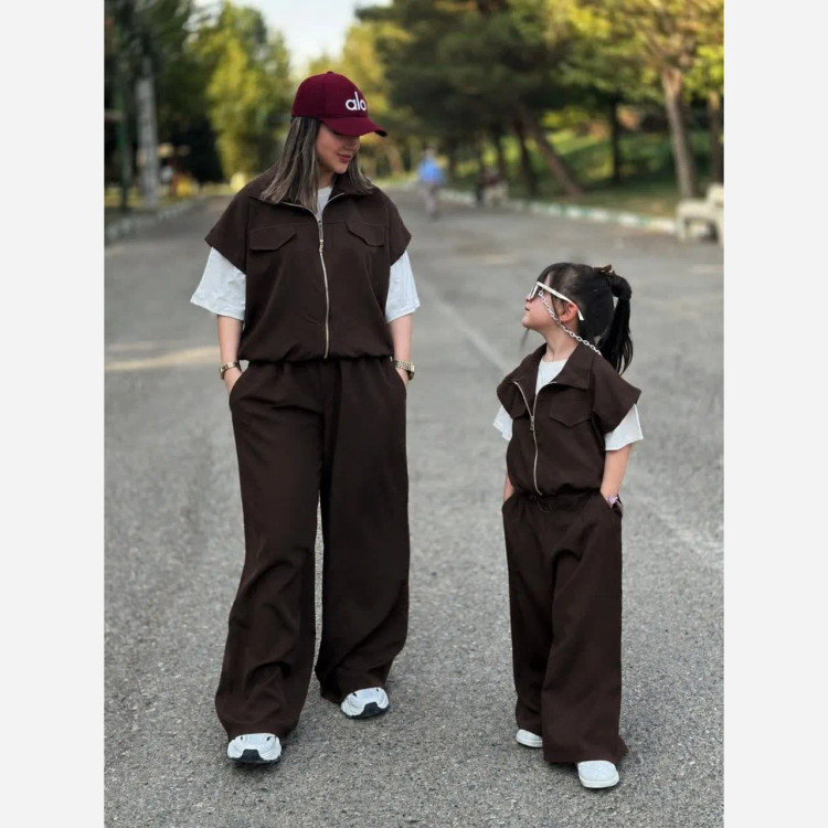 ست سه تیکه دخترانه وست و تیشرت و شلوار سایز 45 تا 60