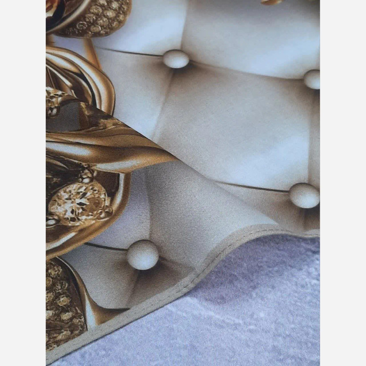 روسری نخی کاستوم طرح شقایق ابعاد 140x140 چرخ دوز