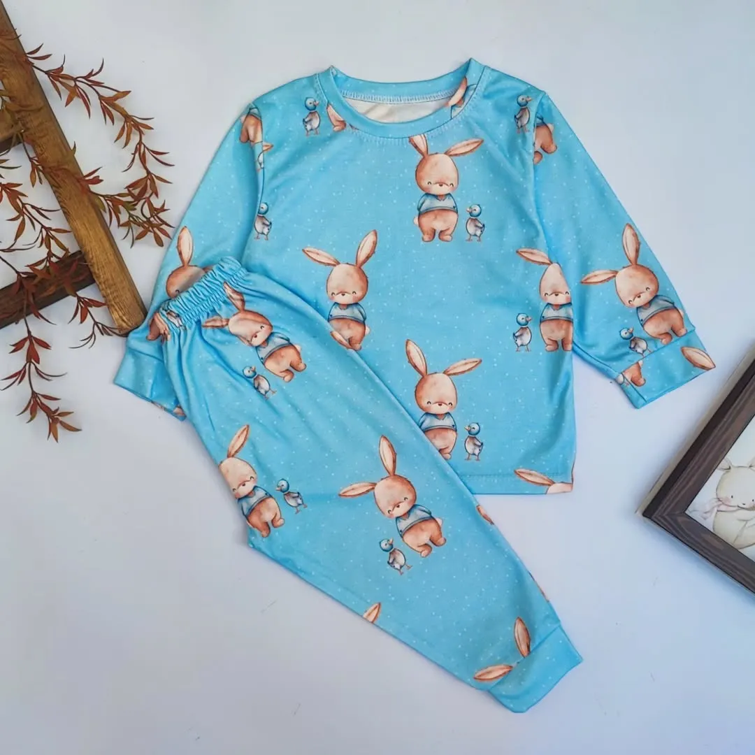 ست بلوز و شلوار بچگانه طرح خرگوش نخ پنبه نرم و لطیف