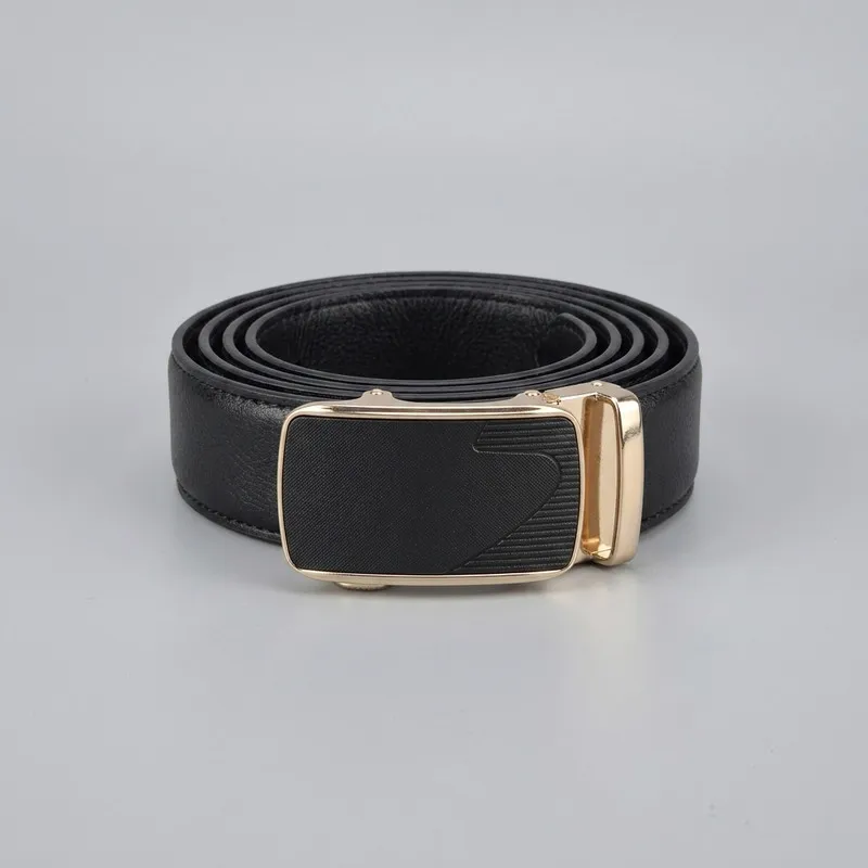 کمربند مردانه چرم مصنوعی سگک ریلی پهنای 3.5 سانتی متر