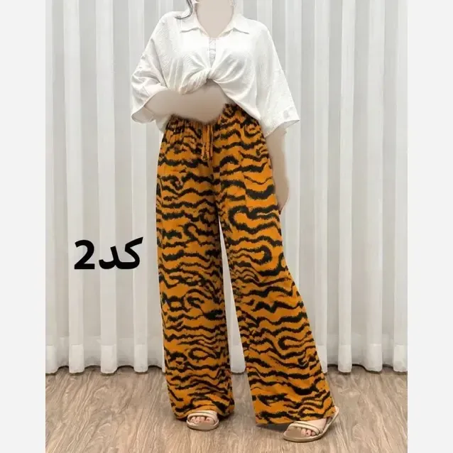 شلوار نخی زنانه خارجی سایز بزرگ راحت و لطیف مناسب روزمره