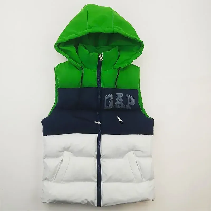 پافر پسرانه GAP سفید شمعی سه رنگ جیب دار
