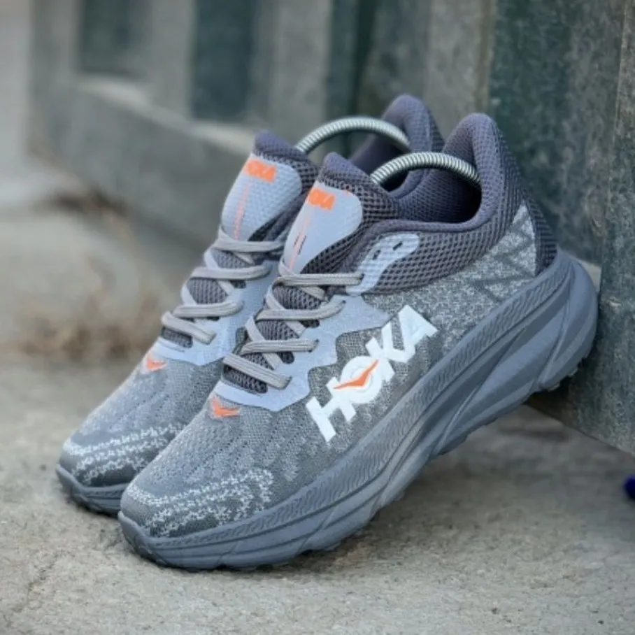کفش مردانه هوکا زیره الترا رنگ طوسی رویه اسپیسر پیو قابل شستشو پیاده روی روزمره