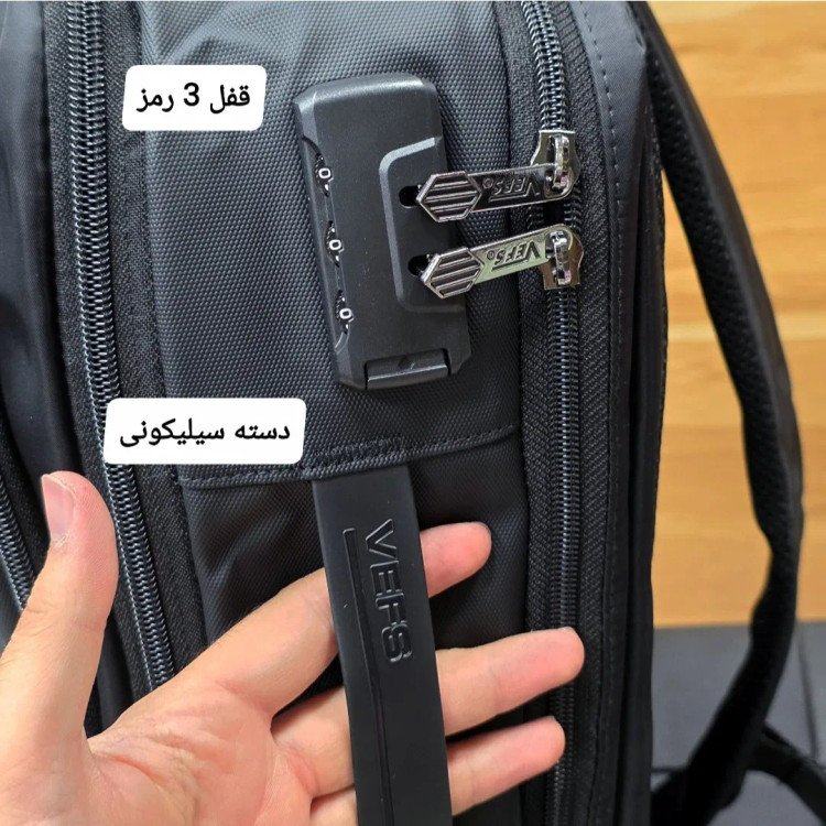 کوله پشتی لپتاپی قفل دار پورت دار روزمره اداری دانشجویی دبیرستانی
