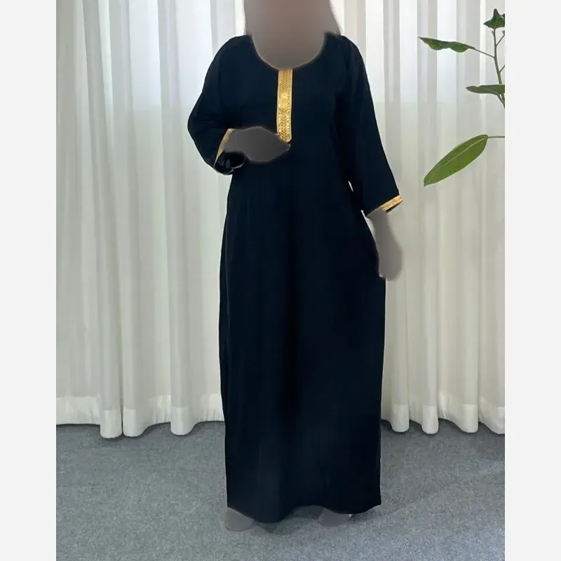ساحلی نخی طلاکوب فری سایز مدل بلند زنانه